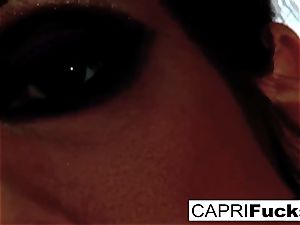 Capri Plays With Her raw vulva And incredible mammories